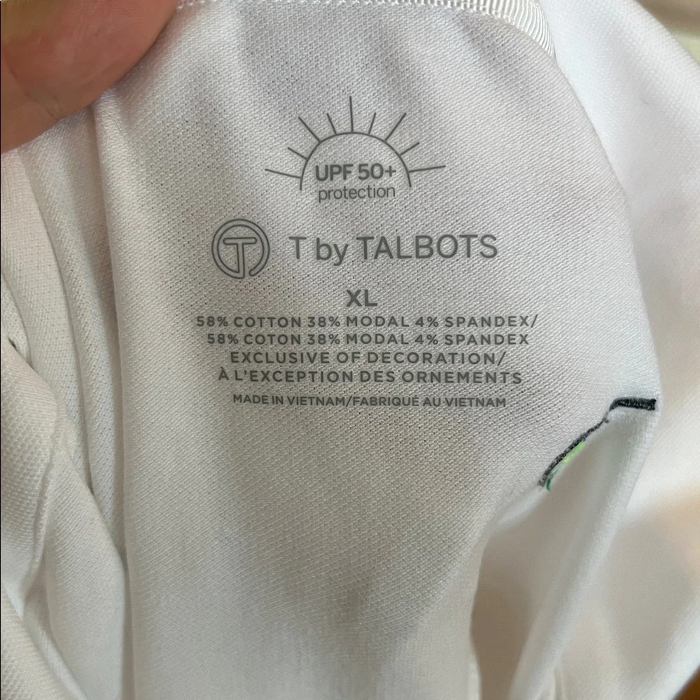 NWT T by Talbots UPF 50+ Pickleball Sleeveless Polo Zipper Top - White - XL - Picture 10 of 10